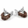 Warren Asher Chocolate Brown Double Merge Cufflinks