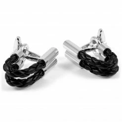 Warren Asher Black Double Merge Cufflinks