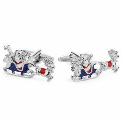 Warren Asher Silver-Tone Twas the Night Before Christmas Stainless Steel Cufflinks