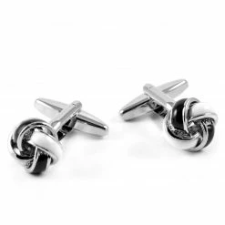 Warren Asher Silver-Tone Gothic Knot Cufflinks