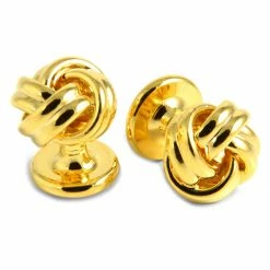 Warren Asher Gold-Tone Double Twisted Cufflinks