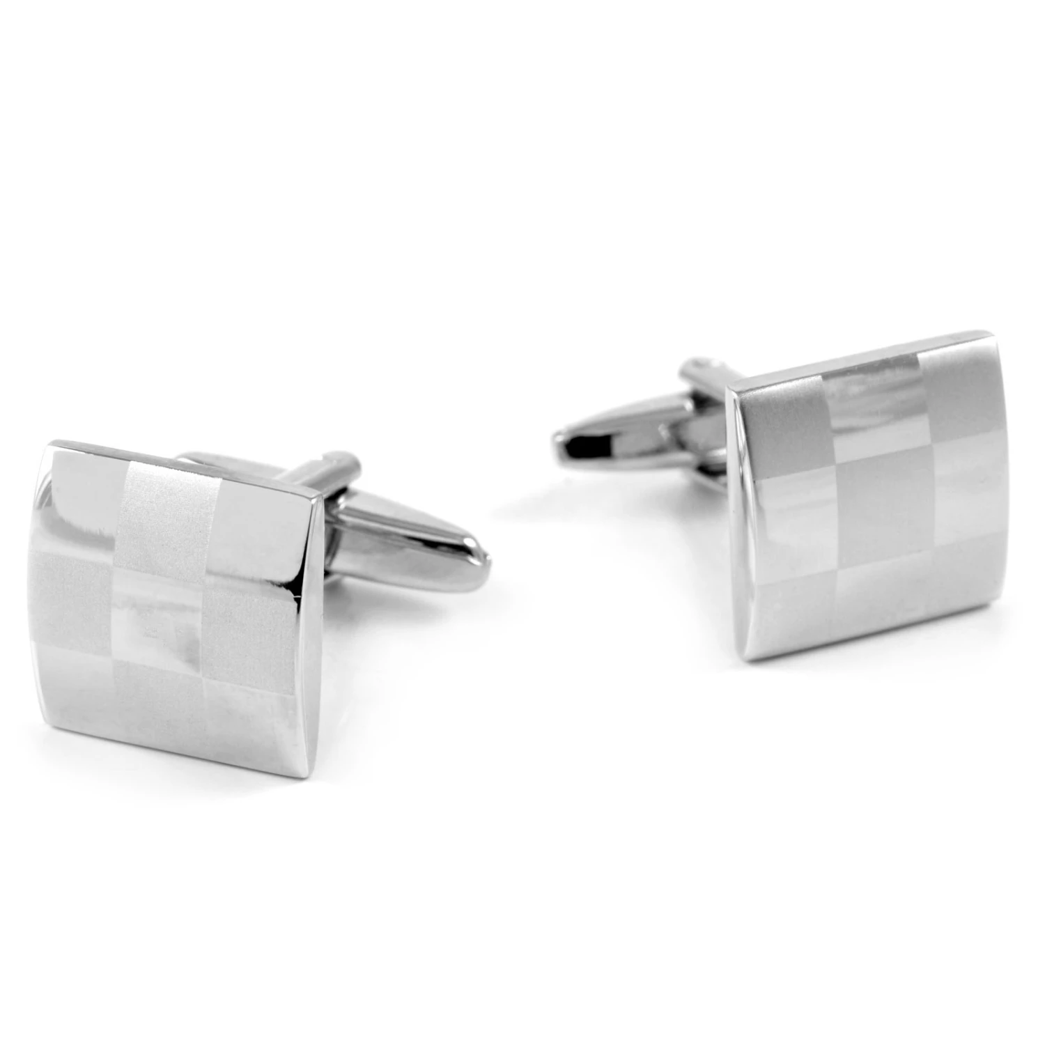 Warren Asher Silver-Tone Checker Cufflinks 1 Warren Asher Silver-Tone Checker Cufflinks