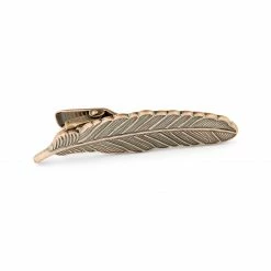 Warren Asher Short Chrome Feather Tie Clip
