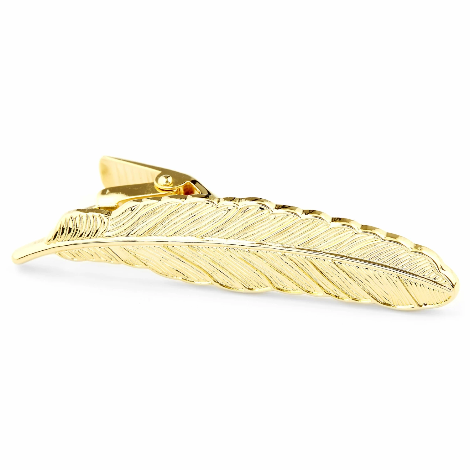 Warren Asher Short Gold-Tone Feather Tie Clip 2 Warren Asher Short Gold-Tone Feather Tie Clip - Image 2
