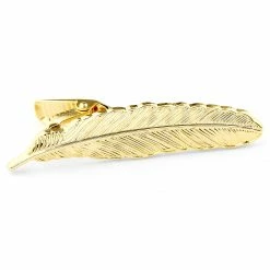 Warren Asher Short Gold-Tone Feather Tie Clip