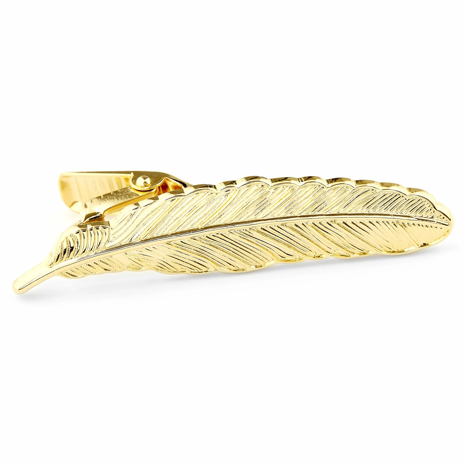 Warren Asher Short Gold-Tone Feather Tie Clip 1 Warren Asher Short Gold-Tone Feather Tie Clip