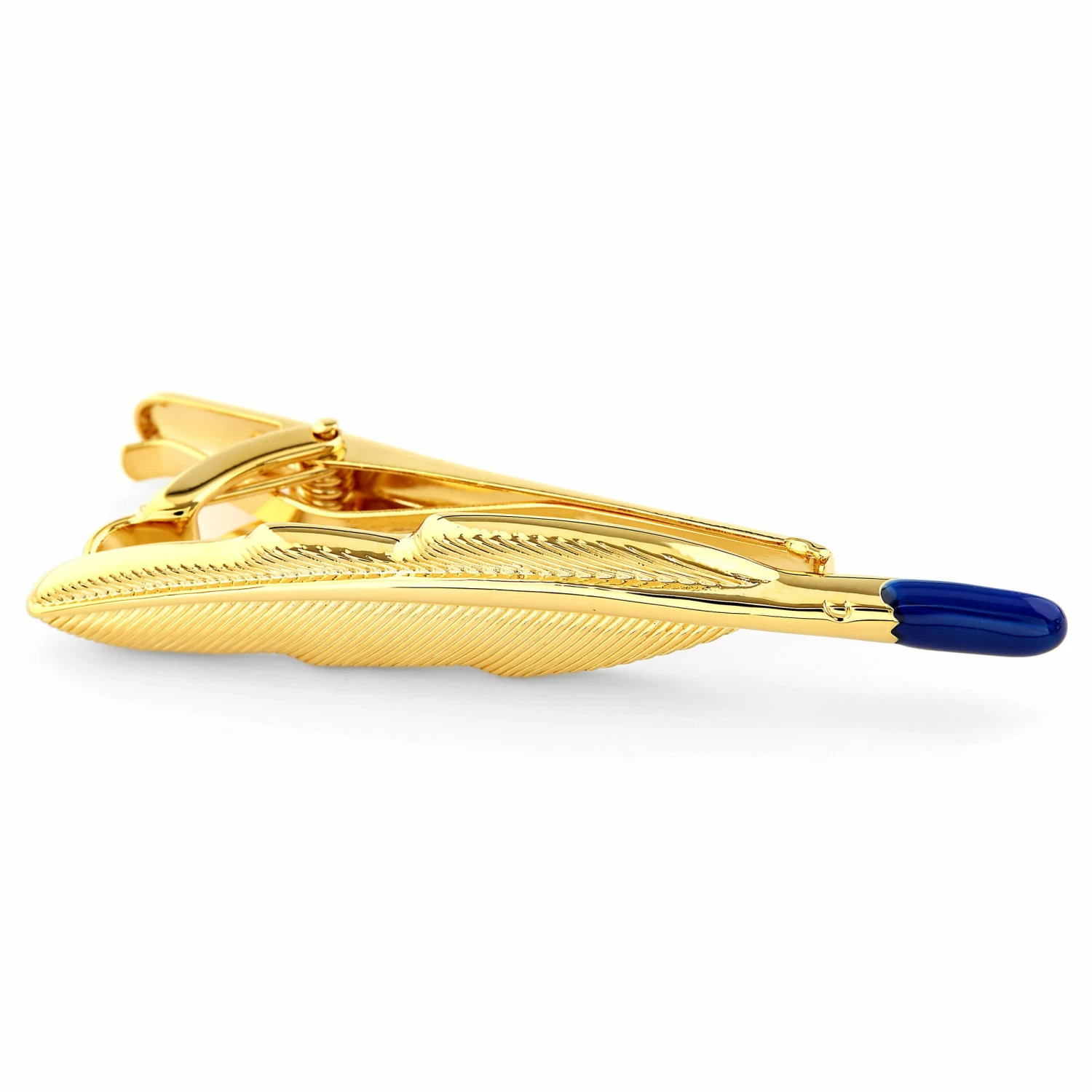 Warren Asher Blue & Gold-Tone Quill Tie Clip 2 Warren Asher Blue & Gold-Tone Quill Tie Clip - Image 2