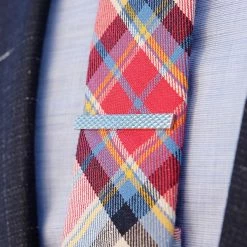 Warren Asher Short Checked Silver-Tone Tie Clip -Cheap TIE CLIPS Store 3781 tieclip