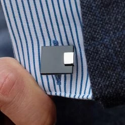 Warren Asher Square Black Stylish Masculine Cufflinks -Cheap TIE CLIPS Store 3810 cufflinkbm