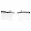 Warren Asher Rectangle Silver-Tone Classic Cufflinks