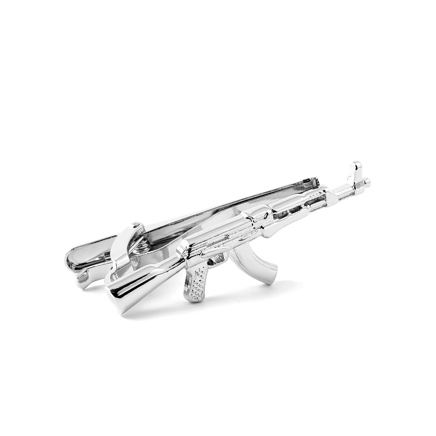 Warren Asher Silver-Tone AK47 Rifle Tie Clip 1 Warren Asher Silver-Tone AK47 Rifle Tie Clip