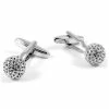 Warren Asher Round Silver-Tone Cufflinks
