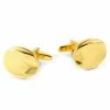 Warren Asher Oval Gold-Tone Shiny Cufflinks