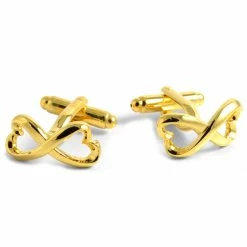 Warren Asher Gold-Tone Twisted Hearts Cufflinks