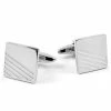 Lucleon Rectangle Silver-Tone Stylish Stainless Steel Cufflinks