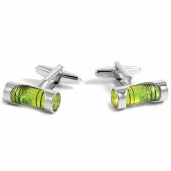 Warren Asher Silver-Tone Spirit Level Cufflinks