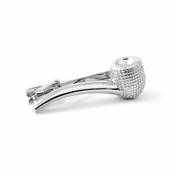 Warren Asher Silver-Tone Pipe Tie Clip