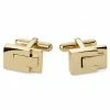 Lucleon Gold-Tone Stacked Stainless Steel Cufflinks