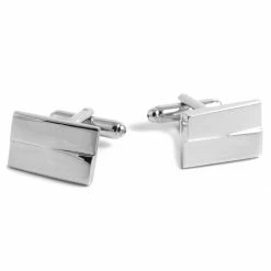 Warren Asher Square Silver-Tone Unique Divided Cufflinks