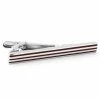 Warren Asher Silver-Tone & Brown Brass Pinstripe Tie Clip