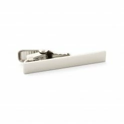 Warren Asher Short Silver-Tone Metal Alloy Tie Clip