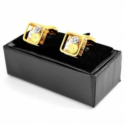 Warren Asher Square Gold-Tone Watch Movement Stainless Steel Cufflinks -Cheap TIE CLIPS Store 5 155