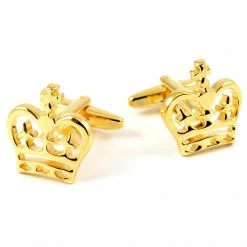 Warren Asher Gold-Tone Crown Cufflinks