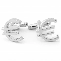 Warren Asher Silver-Tone Euro Sign Cufflinks