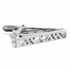 Warren Asher Silver-Tone Geometrical Tie Clip