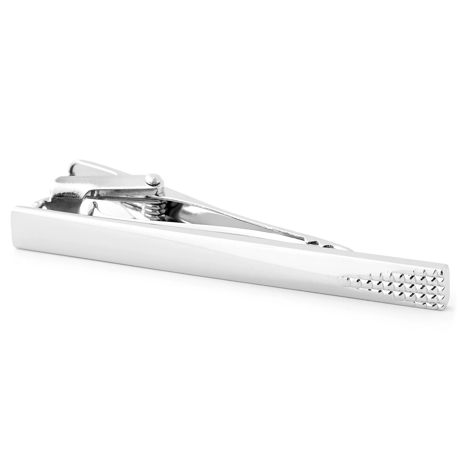 Warren Asher Fading Diamond Silver-Tone Brass Tie Clip 2 Warren Asher Fading Diamond Silver-Tone Brass Tie Clip - Image 2