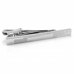 Warren Asher Silver-Tone Old-School Pattern Tie Clip