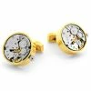 Warren Asher Round Gold- & Silver-Tone Mechanical Movement Stainless Steel Cufflinks