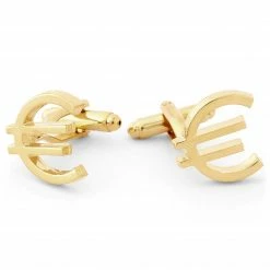 Warren Asher Gold-Tone Euro Sign Cufflinks