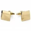 Lucleon Rectangle Gold-Tone Stylish Details Stainless Steel Cufflinks