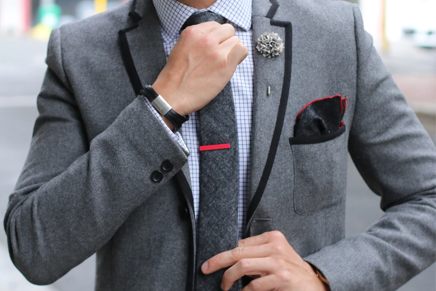 Warren Asher Short Red Square Tie Clip 5 Warren Asher Short Red Square Tie Clip - Image 5