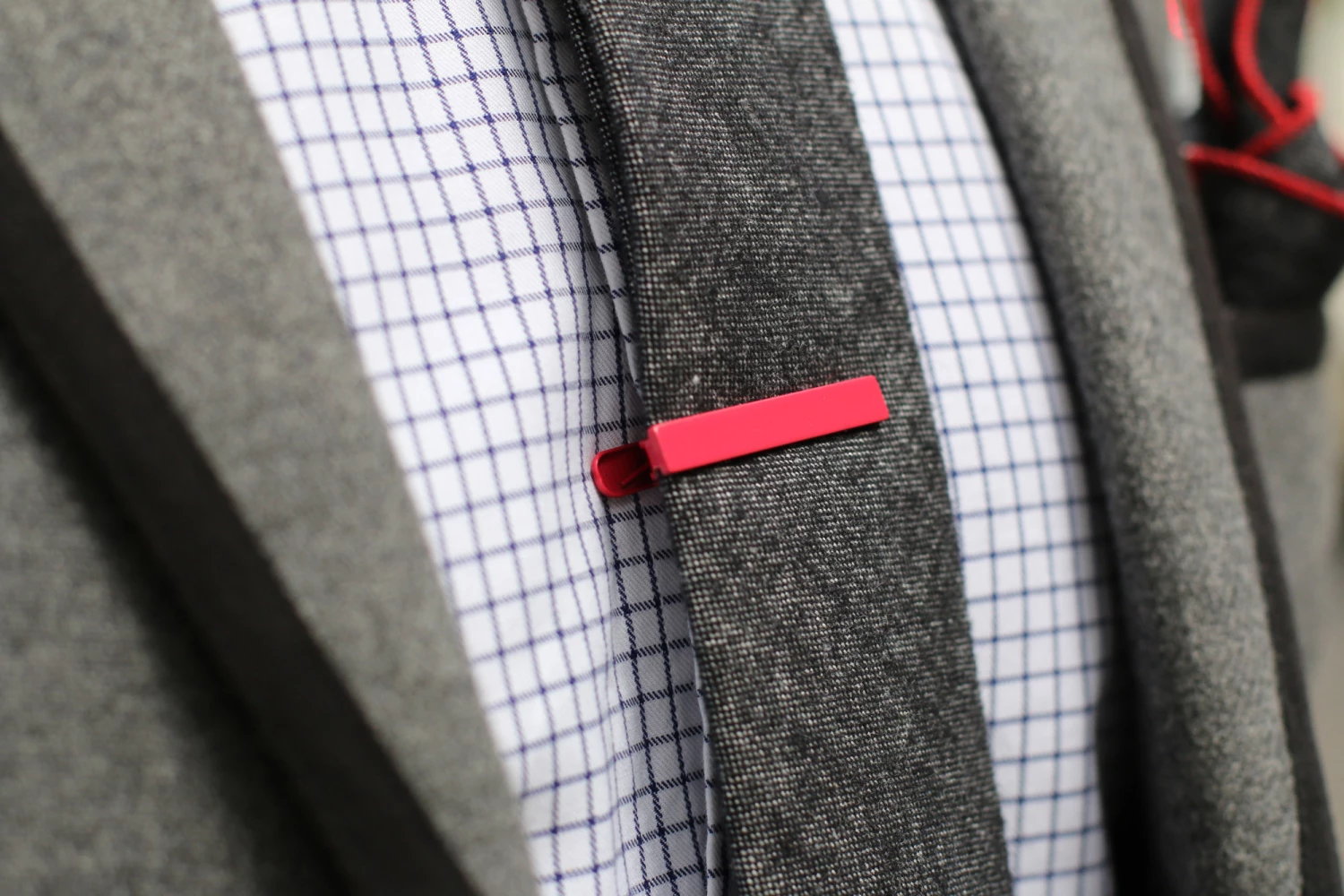 Warren Asher Short Red Square Tie Clip 4 Warren Asher Short Red Square Tie Clip - Image 4