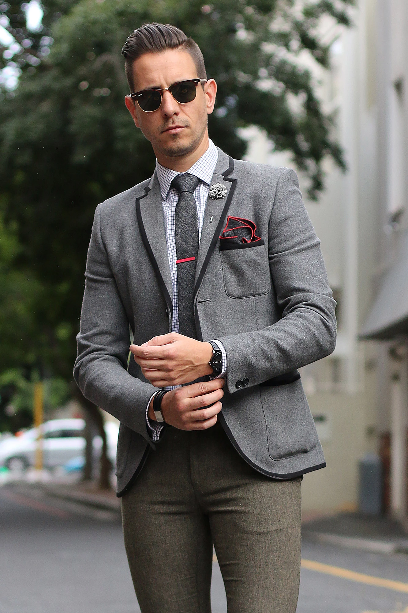 Warren Asher Short Red Square Tie Clip 6 Warren Asher Short Red Square Tie Clip - Image 6