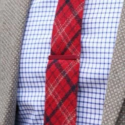 Warren Asher Short Metallic Red Tie Bar -Cheap TIE CLIPS Store 7458 tie 1