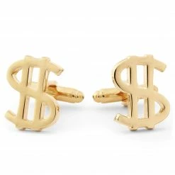 Warren Asher Gold-Tone Dollar Sign Cufflinks