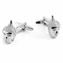 Warren Asher Silver-Tone Buddha Cufflinks