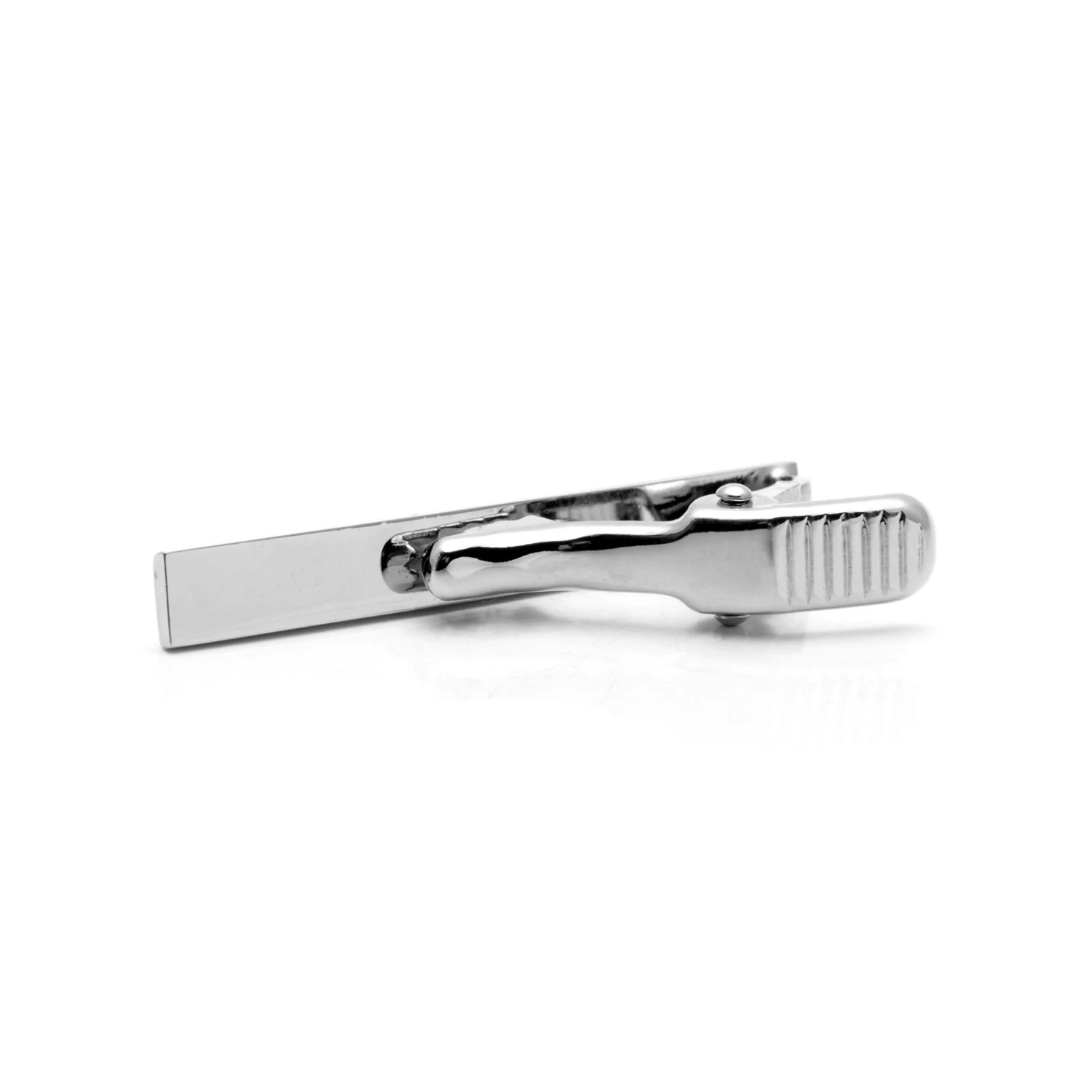 Warren Asher SIlver-Tone Metal & Double Zirconia Tie Clip 3 Warren Asher SIlver-Tone Metal & Double Zirconia Tie Clip - Image 3