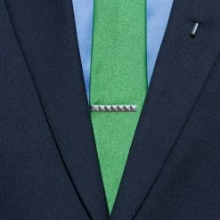 Warren Asher Silver-Tone Vertical Line Tie Bar -Cheap TIE CLIPS Store 8324 tieclip