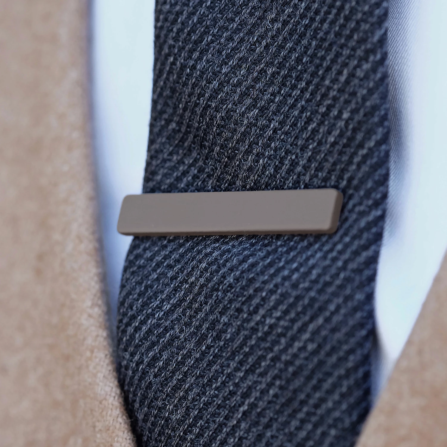 Warren Asher Short Brown Square Tie Clip 4 Warren Asher Short Brown Square Tie Clip - Image 4