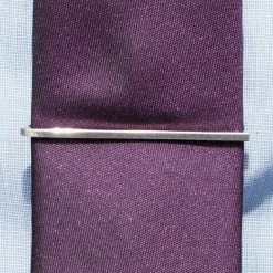 Warren Asher Sleek Silver-Tone Stainless Steel Tie Bar With Detail -Cheap TIE CLIPS Store 9301best 1