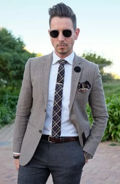 Warren Asher Short Silver-Tone Checked Tie Clip -Cheap TIE CLIPS Store billed 1 57