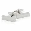 Warren Asher Rectangular Silver-Tone Oblong Classic Cufflinks