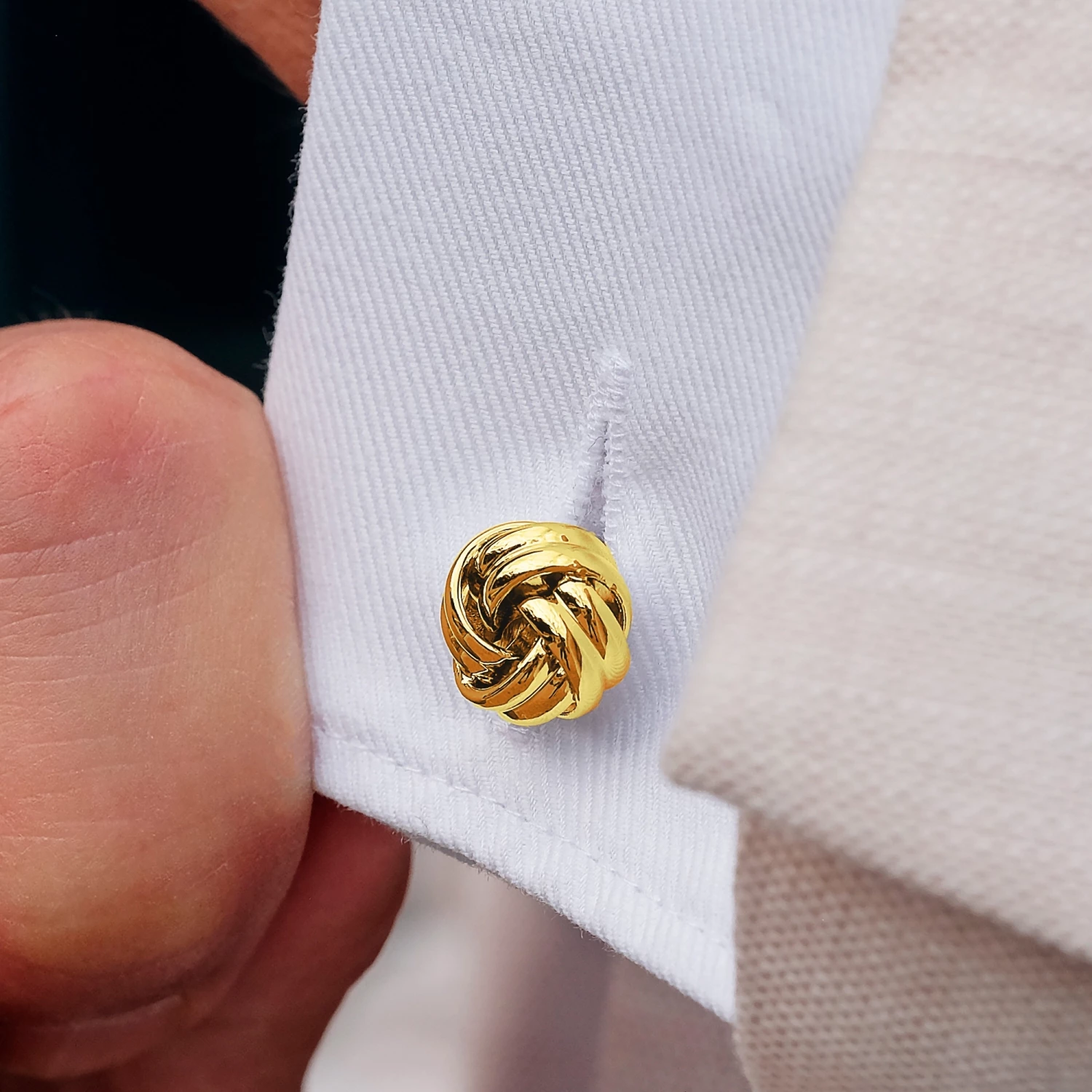 Warren Asher Gold-Tone Double Twisted Cufflinks 2 Warren Asher Gold-Tone Double Twisted Cufflinks - Image 2