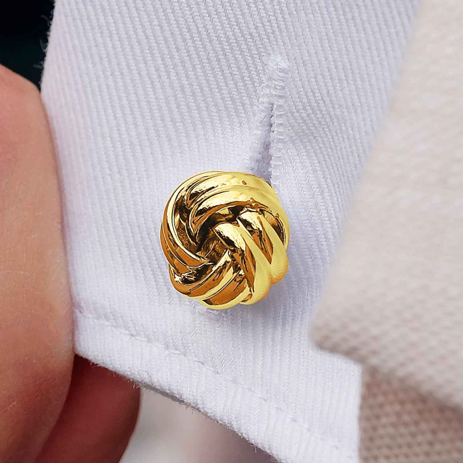 Warren Asher Gold-Tone Double Twisted Cufflinks 3 Warren Asher Gold-Tone Double Twisted Cufflinks - Image 3