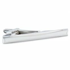 Warren Asher White & Silver-Tone Curved Tie Clip