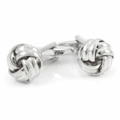 Warren Asher Blank Knot Silver-Tone Cufflinks